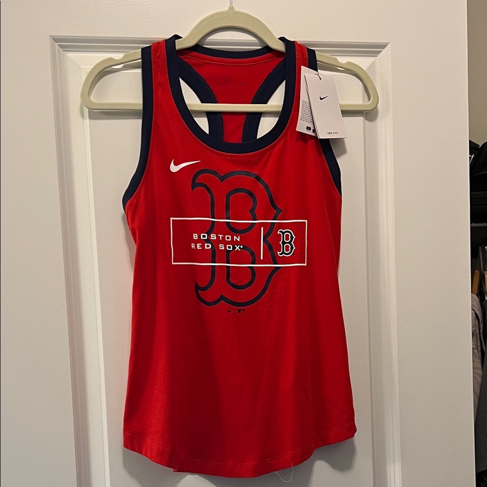 Nike Red and Navy Boston Red Sox Tank Top